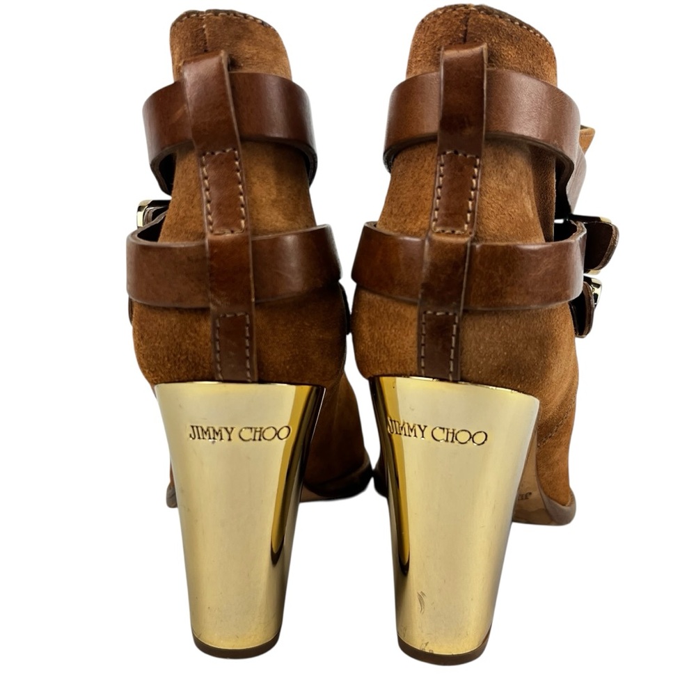 Jimmy Choo Melba Suede Ankle Boots Women 37 in Sandalwood Brown - Picture 7 of 10